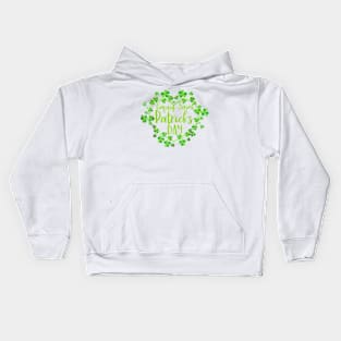 Cute Lucky Heart Shamrock Happy St Patricks Day Family Heart Kids Hoodie